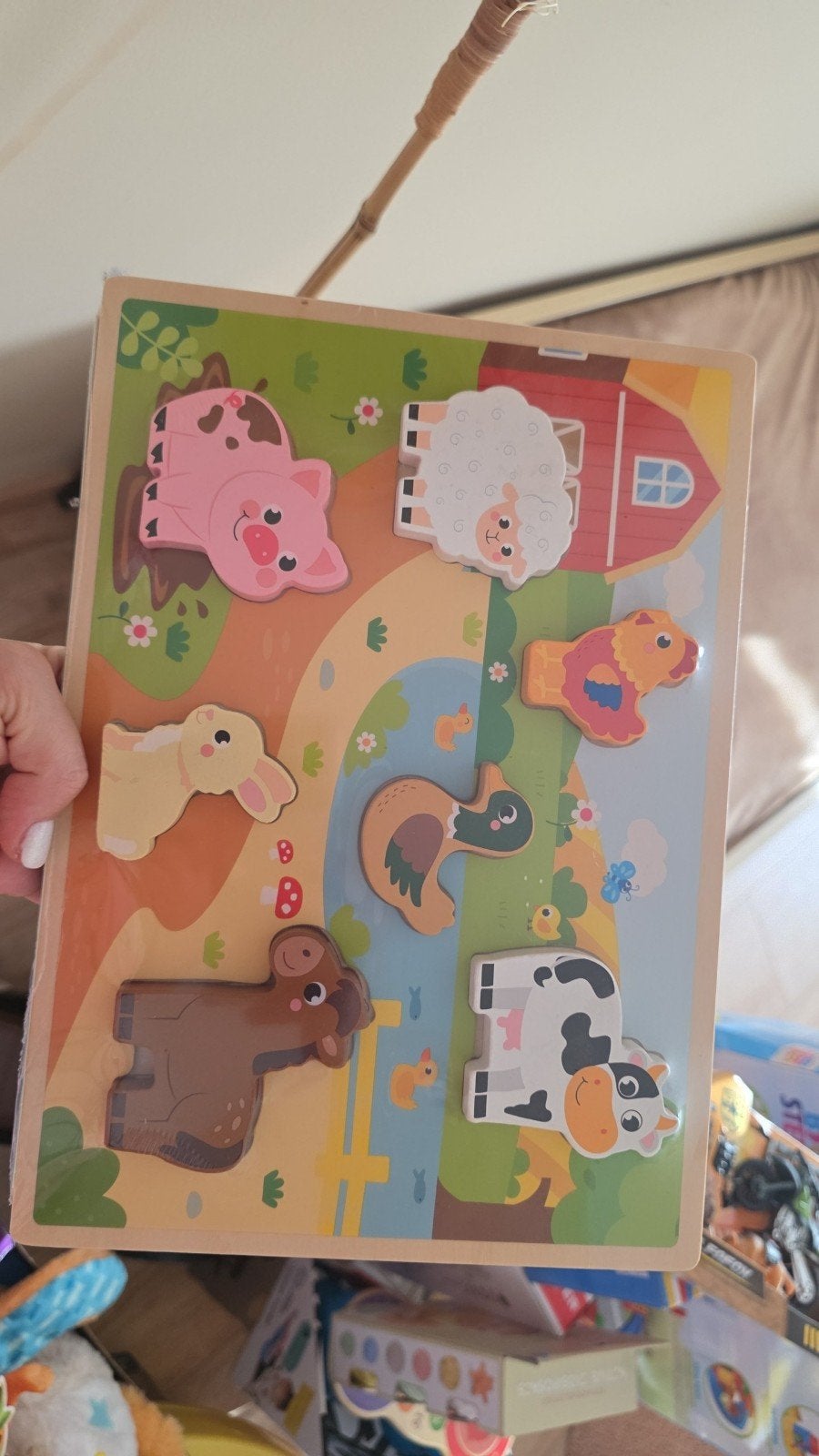 Houten Boerderij Dieren Puzzel voor Kinderen, Ophalen of Verzenden, Zo goed als nieuw, Overige typen