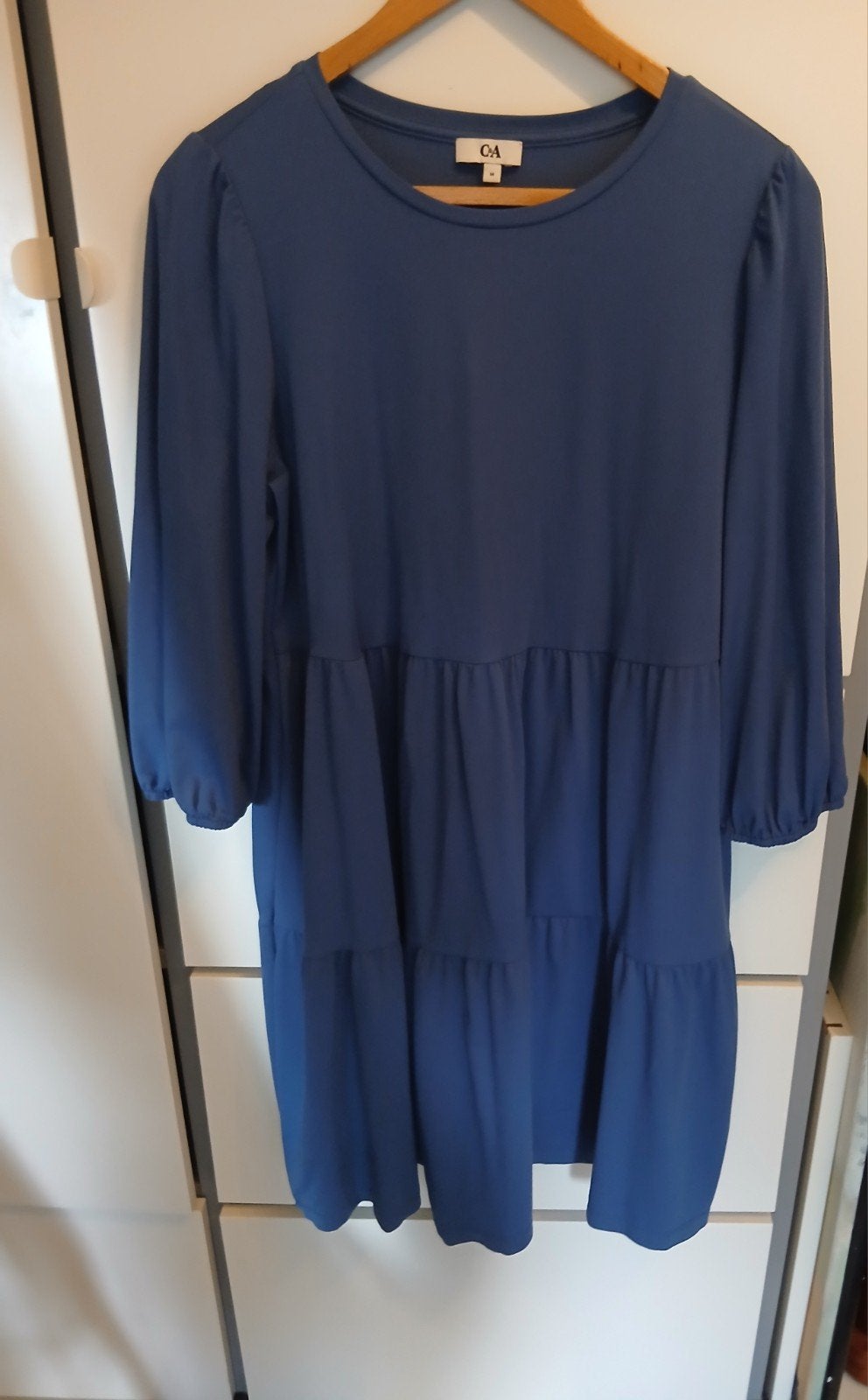 Nieuwe C&A Blauwe jurk met driekwart mouwen - Maat M, Maat 38/40 (M), Blauw, Nieuw, Ophalen of Verzenden