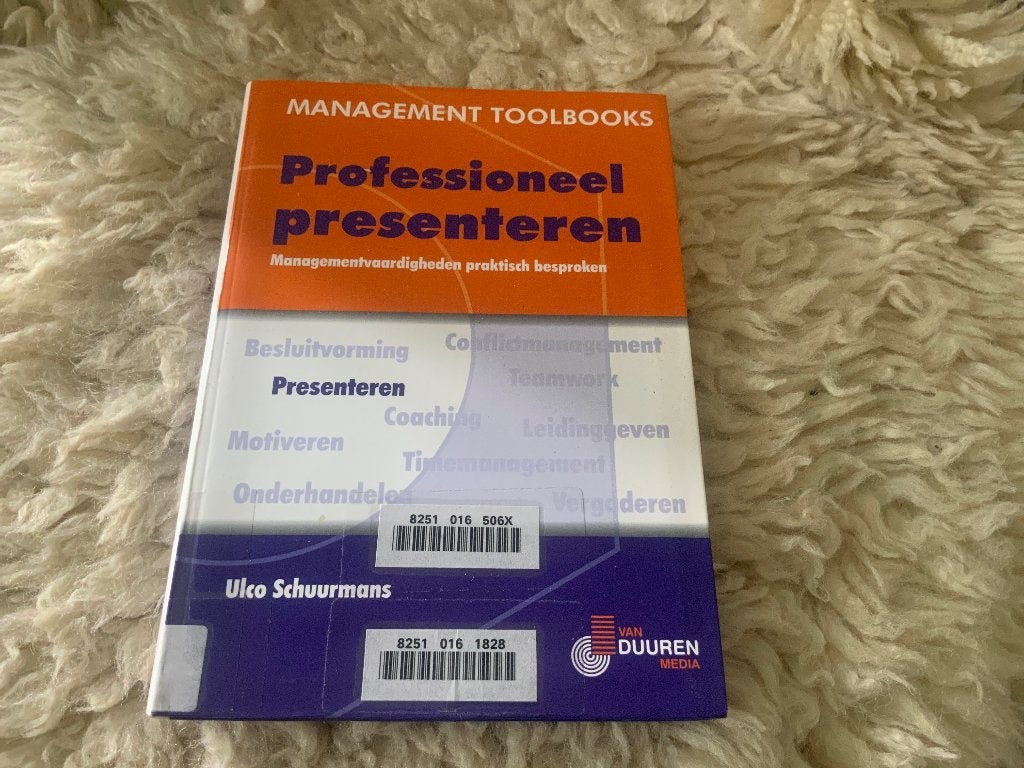 Professioneel presenteren - Management Toolbooks, Boeken, Gelezen, Ulco Schuurmans, Gamma, HBO