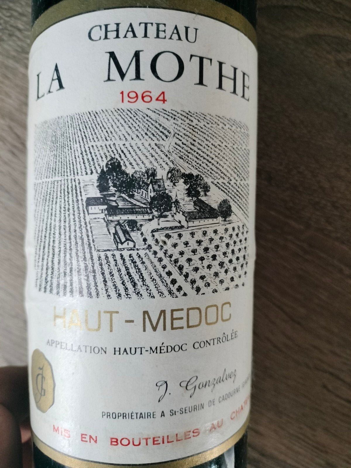 Chateau La Mothe 1964 - HAUT-MEDOC Rode Wijn, Verzamelen, Frankrijk, Nieuw, Ophalen of Verzenden, Rode wijn