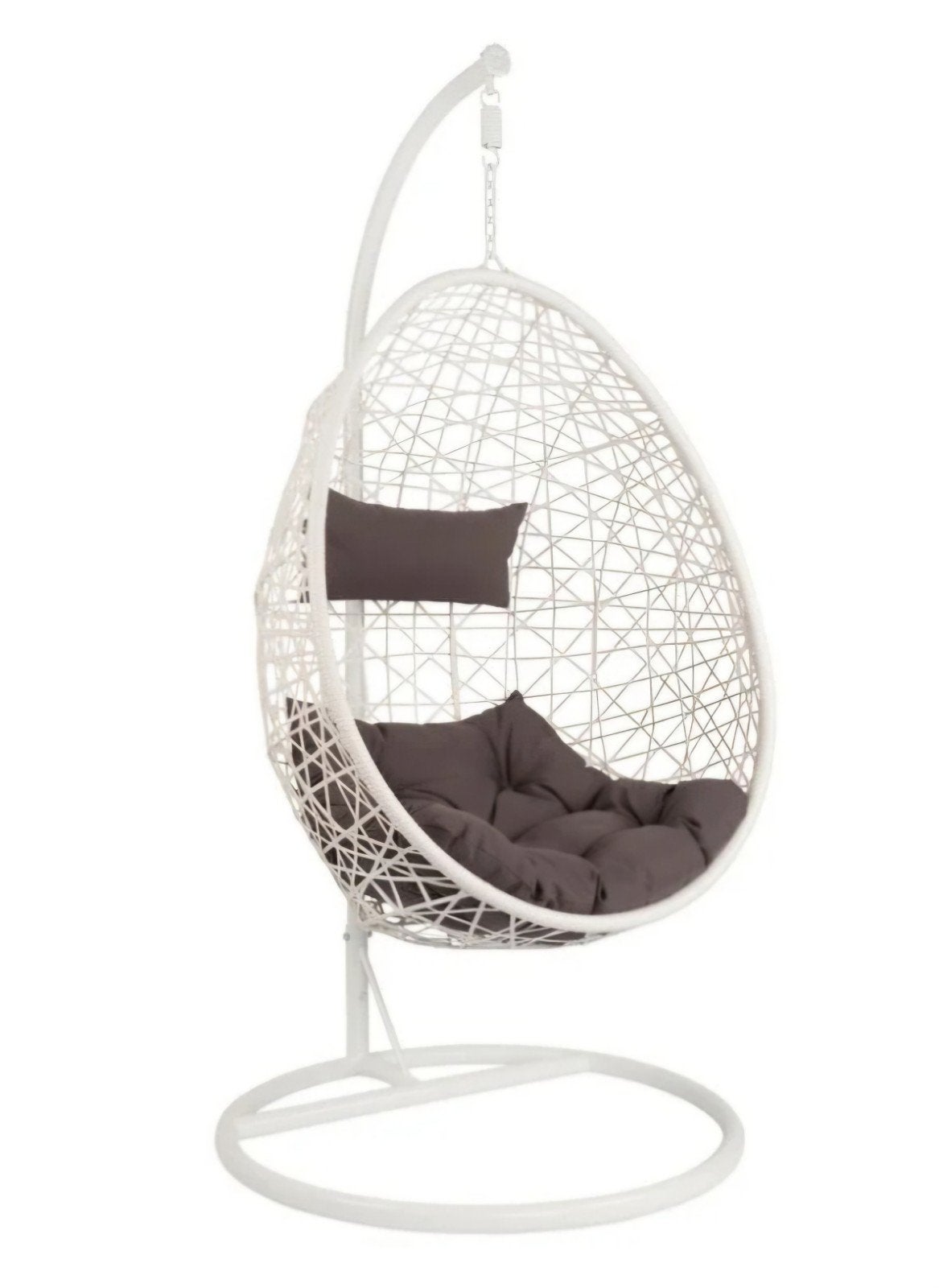 Hangstoel Swing, met standaard, egg chair. Wit, Ophalen, Zo goed als nieuw, Metaal, Minder dan 50 cm