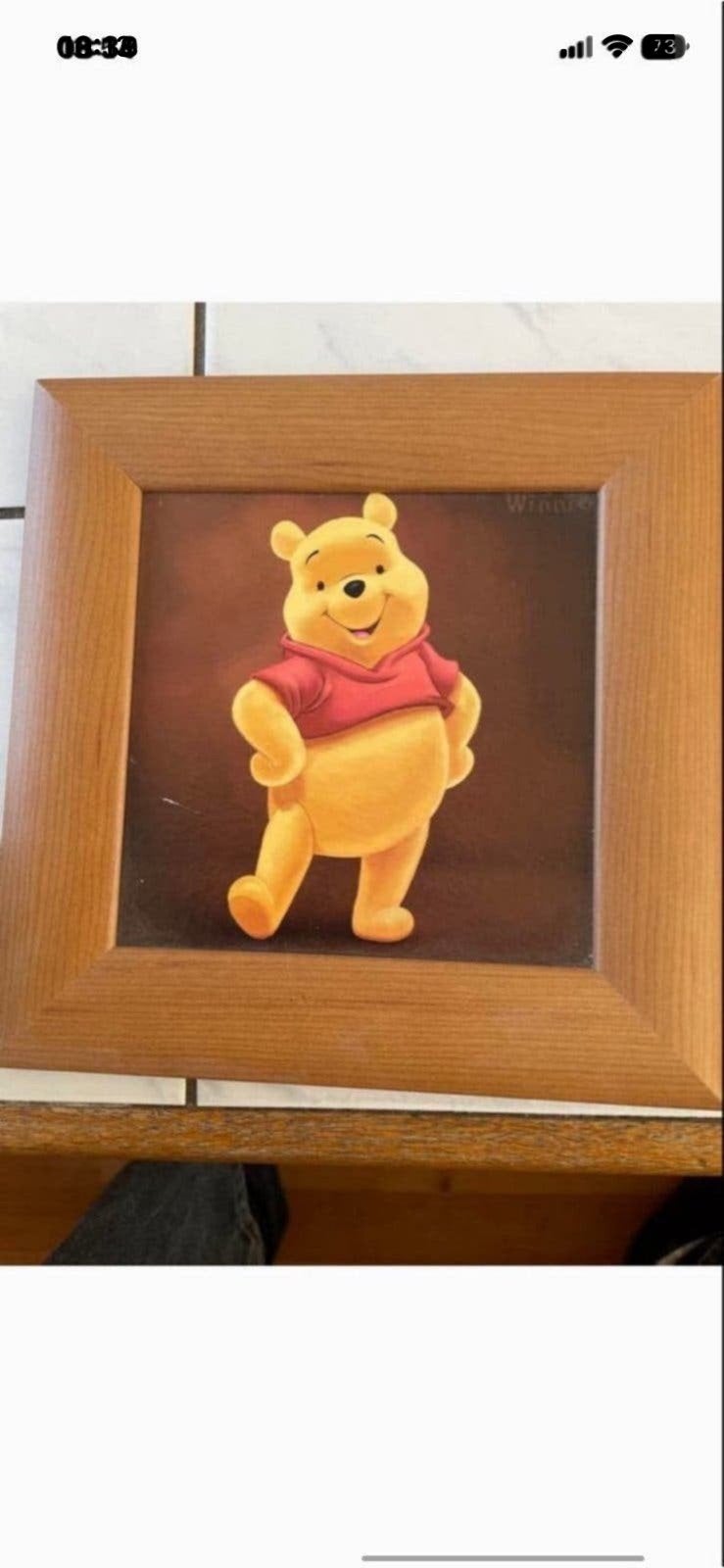 Winnie the pooh en Teigetje schilderijen, Bruin, Ophalen of Verzenden, Zo goed als nieuw, Wanddecoratie