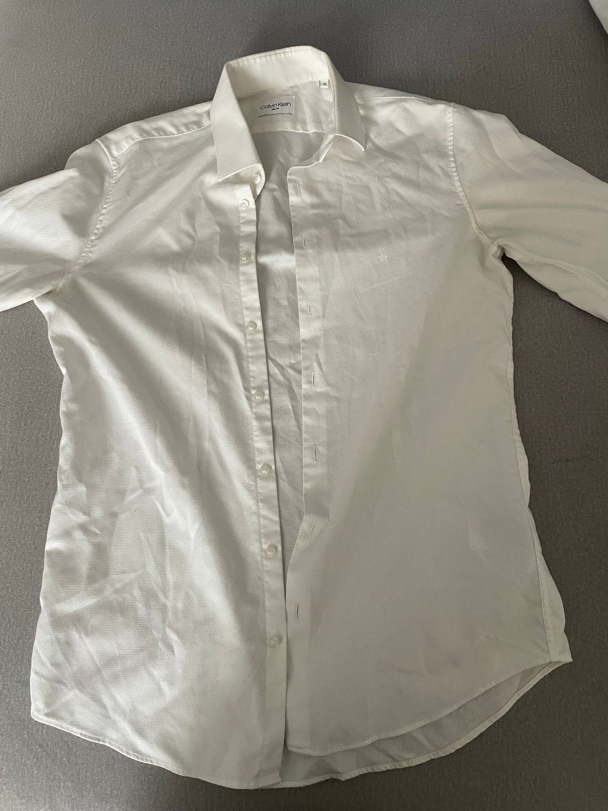 Calvin Klein Slim Fit overhemd maat 39/15.5, Ophalen of Verzenden, Zo goed als nieuw, Wit, Halswijdte 39/40 (M)