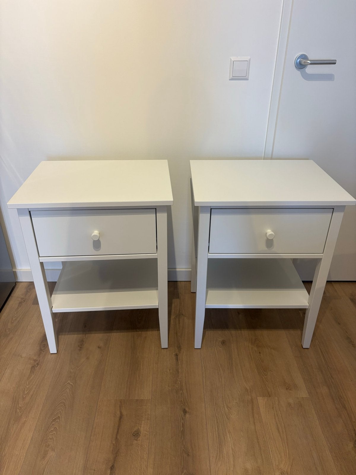 Set van 2 witte nachtkastjes (nieuwprijs 140), Ophalen, Gebruikt, Minder dan 45 cm, 55 tot 70 cm