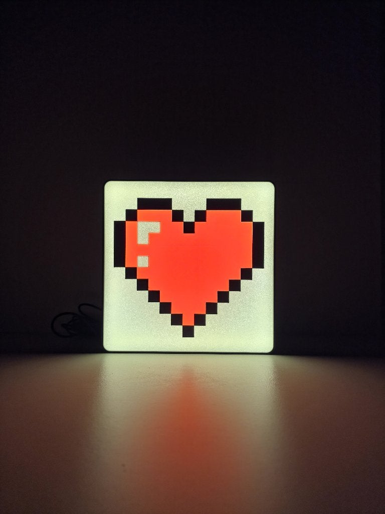 Pixel Hart LED Lamp – Nachtlampje & Valentijn Cadeau ️, Kunststof, Overige merken, Handgemaakt, Nieuw