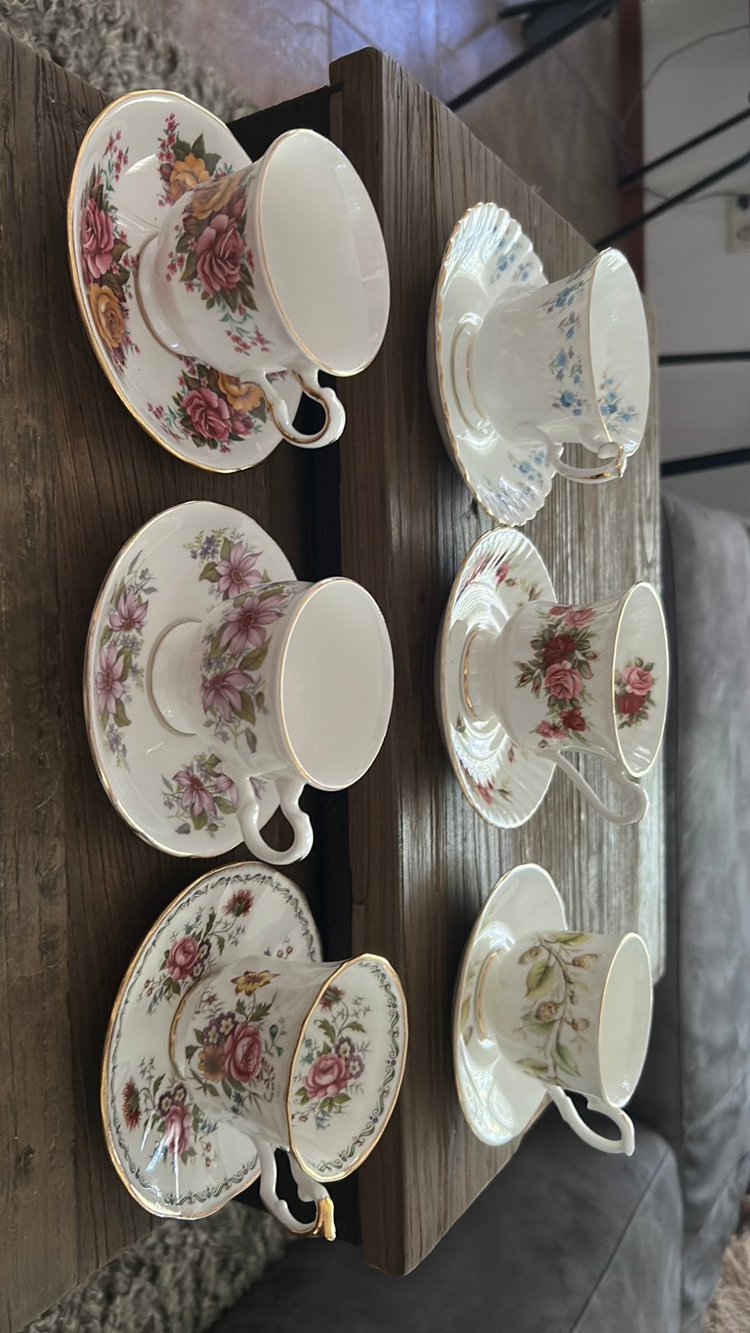6 Engelse kop en schotels, Antiek en Kunst, Antiek | Servies compleet, Ophalen