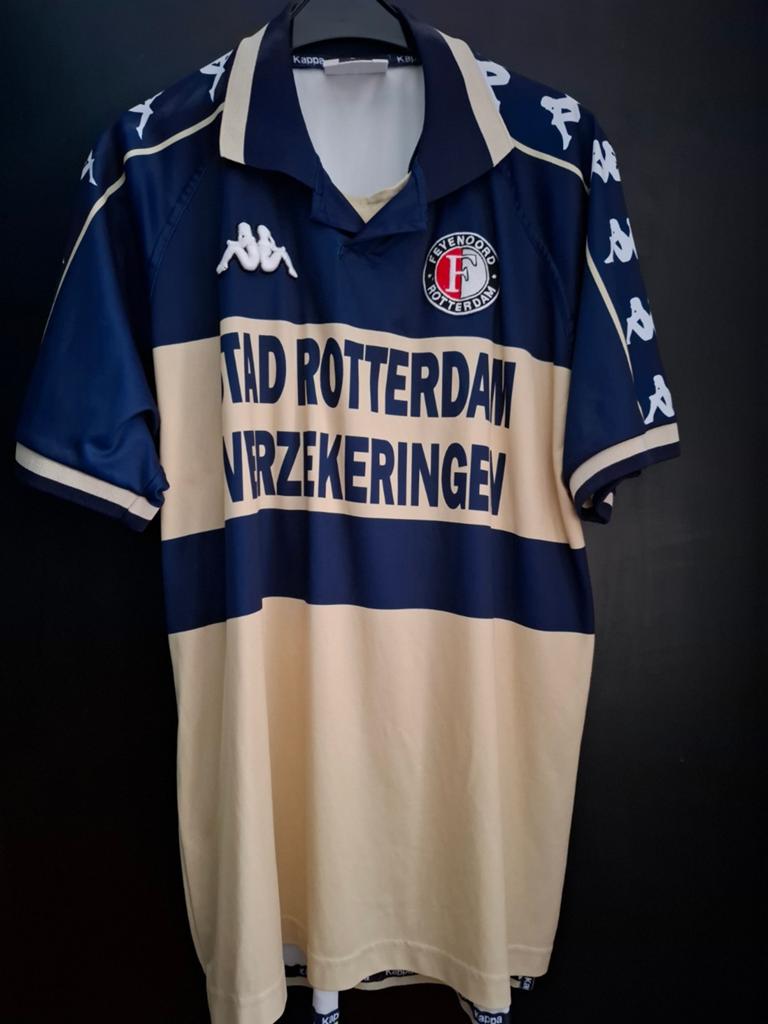 Feyenoord uit shirt 2000-01 Kappa Maat XL, Kappa, Blauw, Maat 56/58 (XL), Ophalen of Verzenden