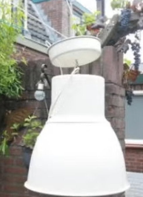 Crème-witte Industriële Hanglamp, Huis en Inrichting, Gebruikt, Onbekend, Onbekend, Onbekend