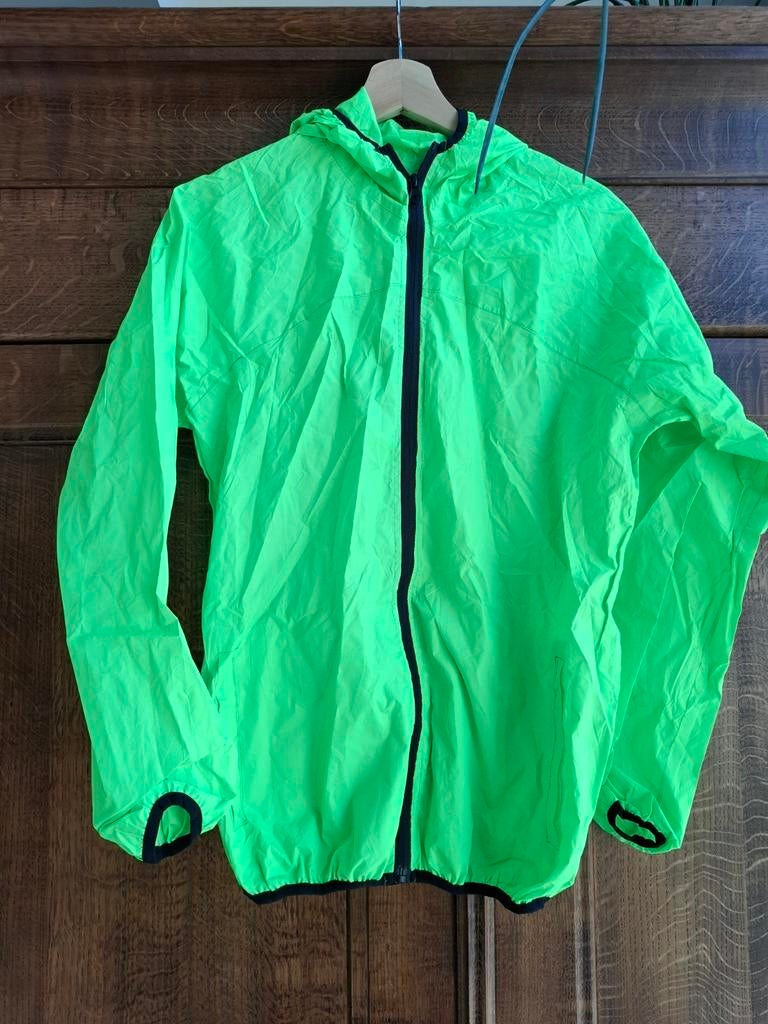 Neon Groene Opvouwbare Regenjas Maat 158/164, Ophalen of Verzenden, Gebruikt, Jongen of Meisje, Jas