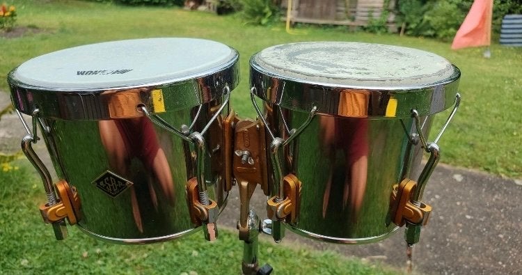 Vintage ASBA Bongo's jaren '70 met standaard, Muziek en Instrumenten, Ophalen of Verzenden, Gebruikt, Overige merken