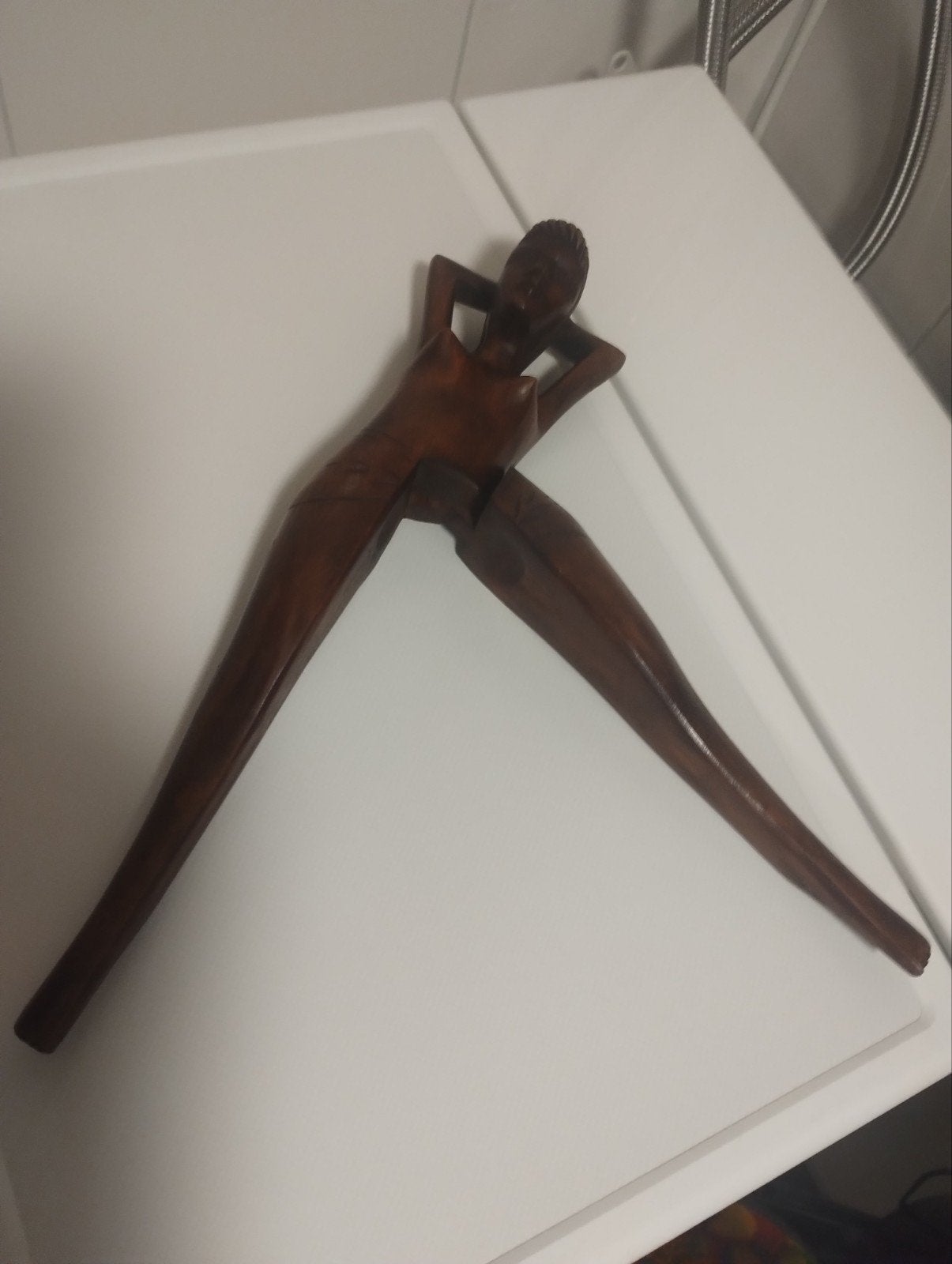 Tribal Tiki houten notenkraker met erotisch tafereel, Ophalen of Verzenden