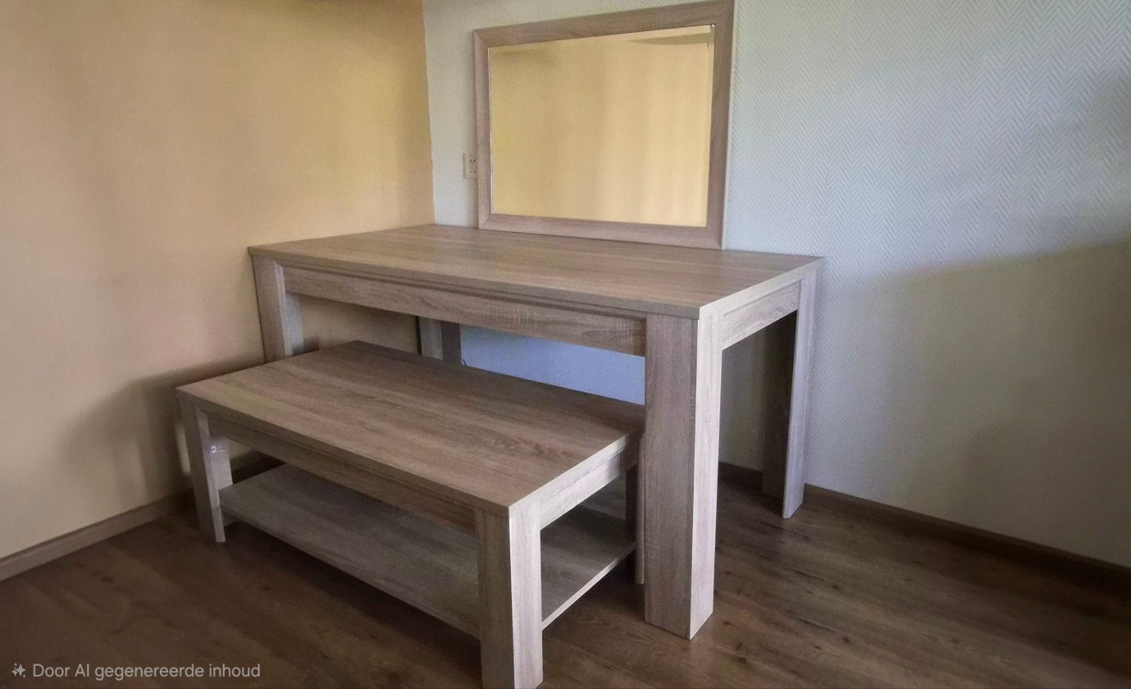 Set eettafel 160x80x78 en salontafel 120x60x45 eiken Haslund, Ophalen, Eikenhout, 50 tot 100 cm, Zo goed als nieuw