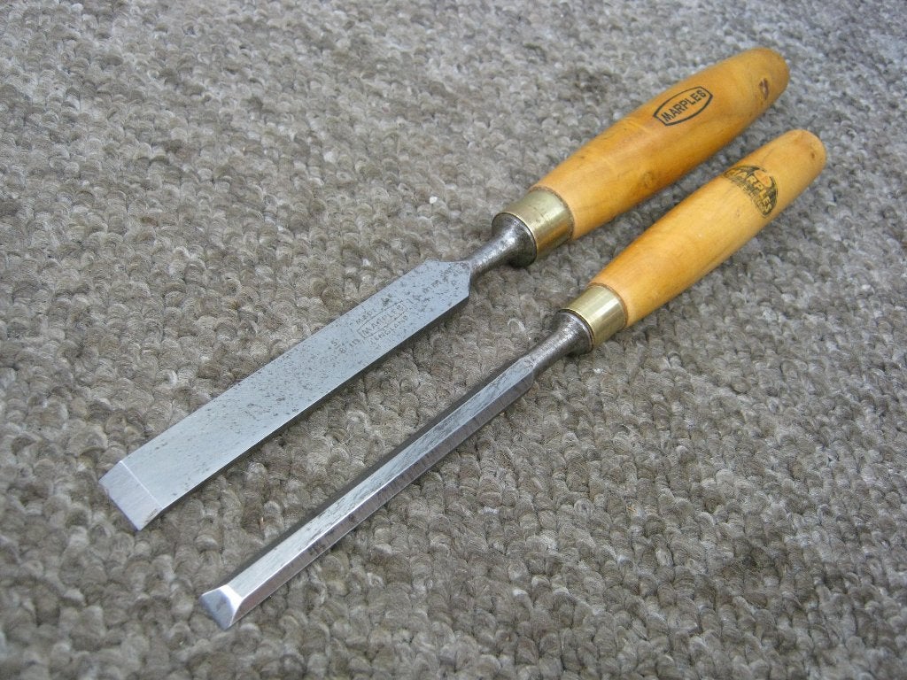 Beitels, 2 stuks. palmhout. Marples & sons, Verzenden