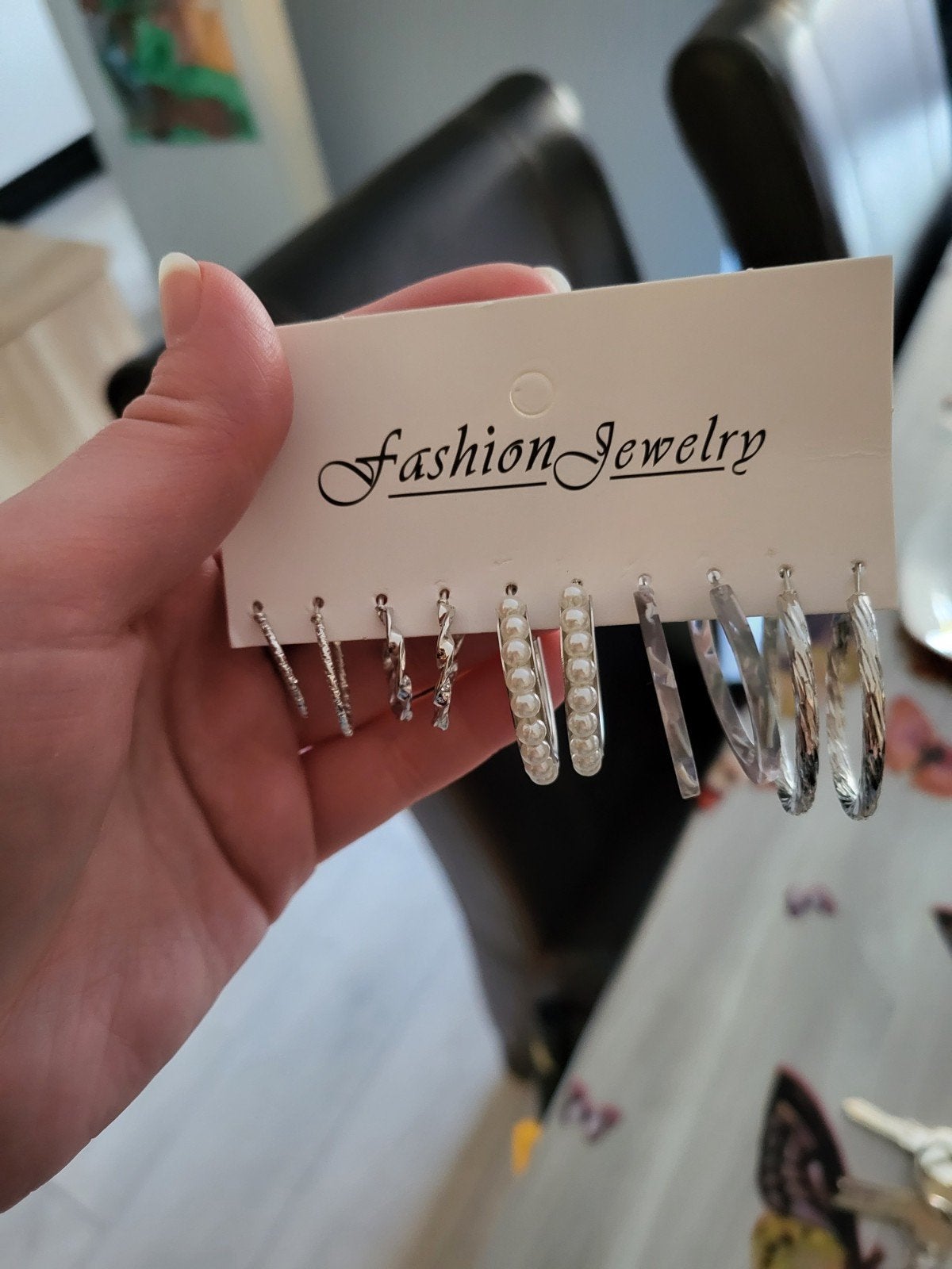 Nieuwe set 5 paar oorbellen zilver kleurig ringen, Sieraden, Tassen en Uiterlijk, Oorbellen, Ophalen of Verzenden, Nieuw, Zilver