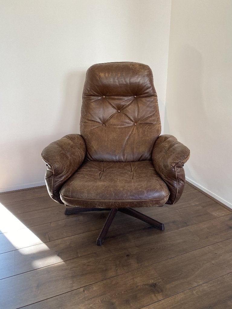 Göte Möbel Fauteuil, Huis en Inrichting, Fauteuils, Ophalen, Gebruikt, 75 tot 100 cm, Leer