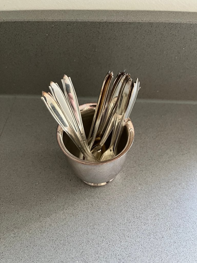 Lepelvaasje met 12 lepeltjes, Ophalen of Verzenden
