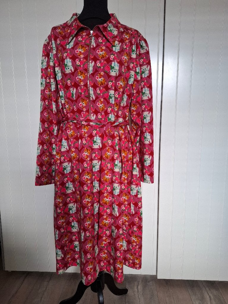Tante Betsy 3xL nieuwe rode jurk poezen poes kat katten, Tante Betsy, Verzenden, Maat 46/48 (XL) of groter, Nieuw