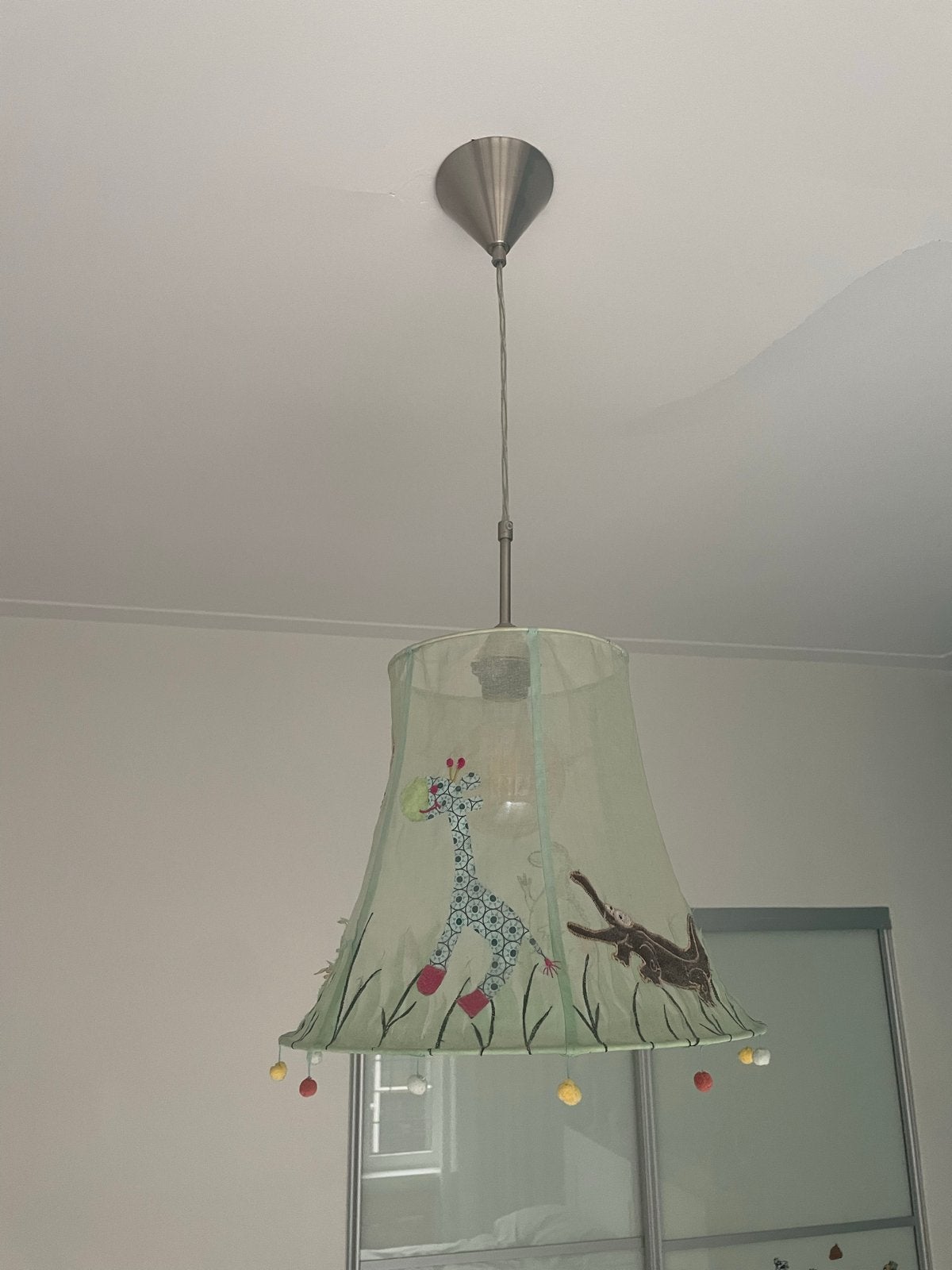 Kinderlamp met dierenprint - Plafondlamp, Ophalen, Gebruikt, Textiel