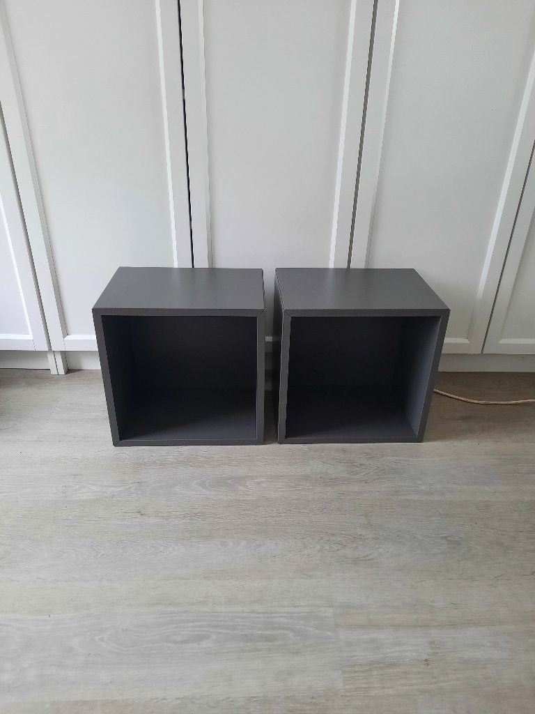 2x IKEA Eket antraciet grijze kastjes/kubussen, Ophalen, Minder dan 50 cm, Zo goed als nieuw, Minder dan 100 cm