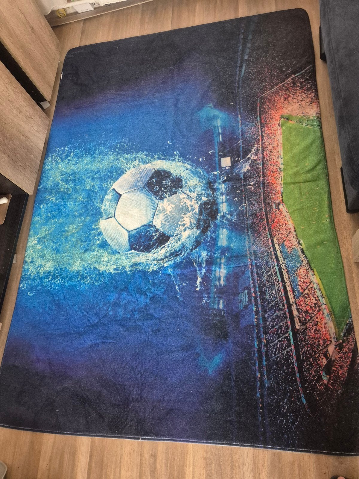 Voetbal Vloerkleed - Sportief Design voor Elke Kamer, Gebruikt, 100 tot 150 cm, Sportief, Modern, Voetbalthema, Groen
