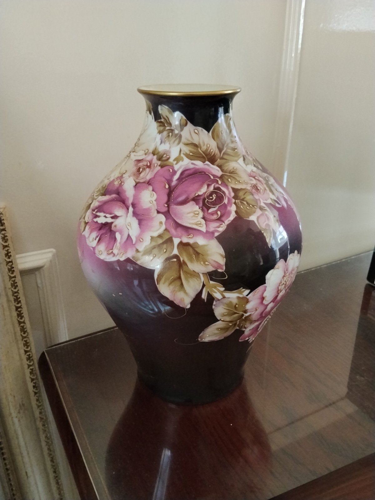 Prachtige Limoges vaas met handgeschilderde rozen, Ophalen