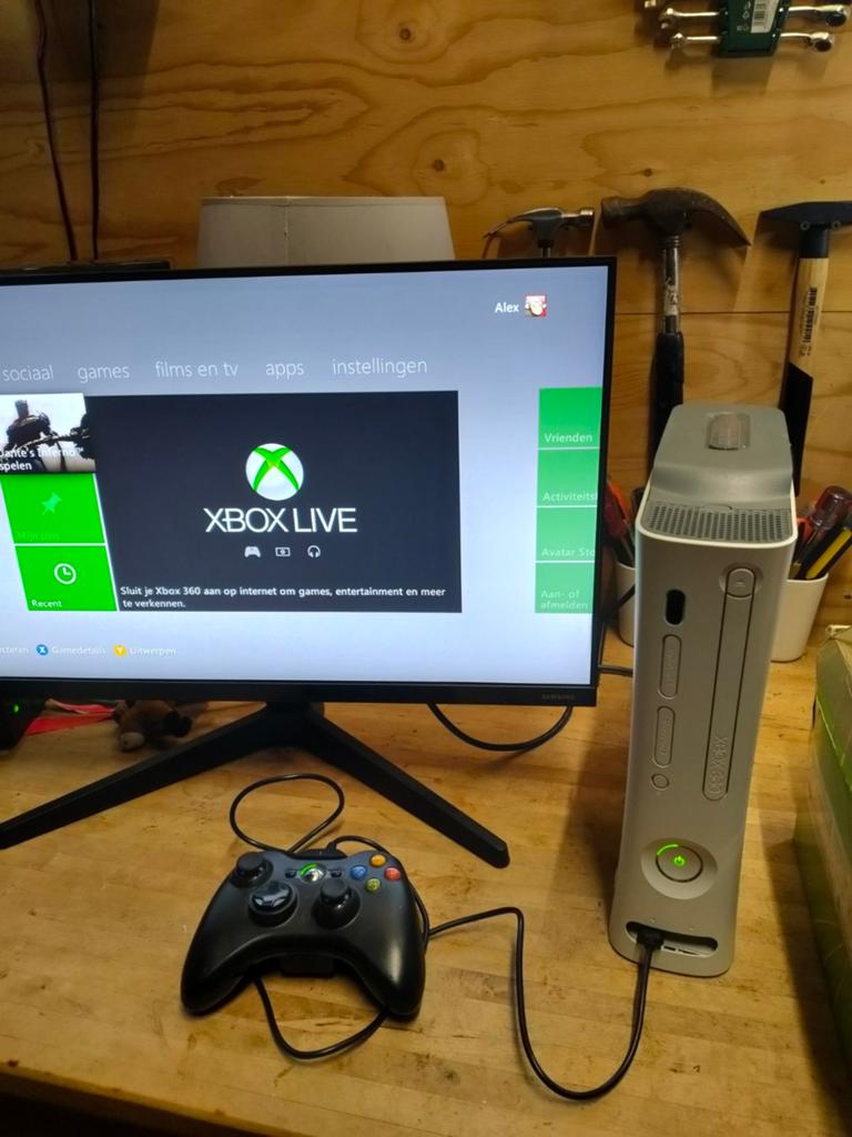 Xbox 360, Ophalen of Verzenden, 60 GB, 360 Arcade of Core, Met 1 controller