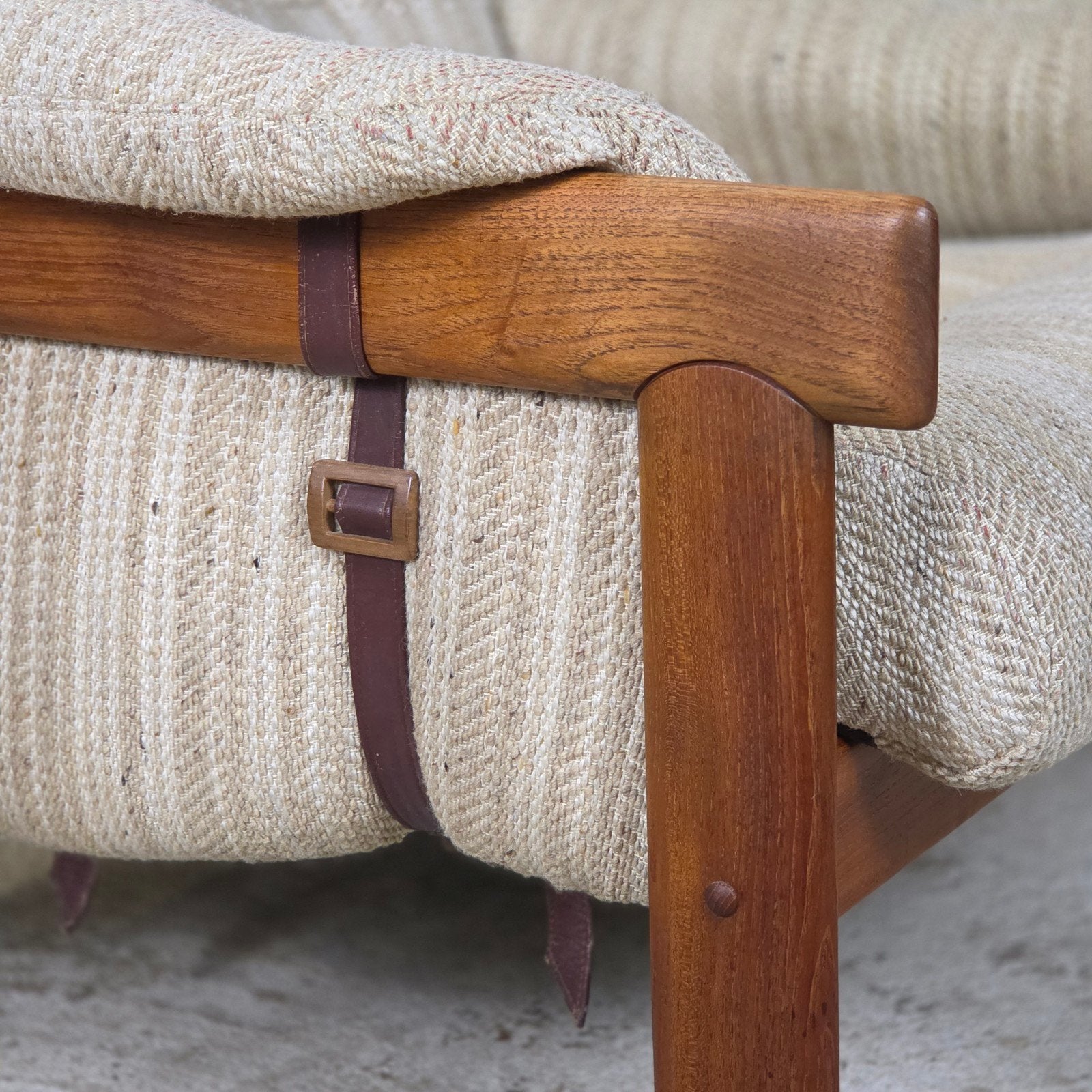 H.W. Klein Bramin vintage jaren 60 lounge relax stoel teak, Ophalen, Hout, Gebruikt, 75 tot 100 cm