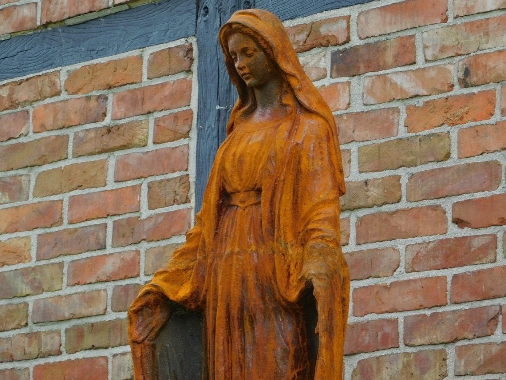 Beeld Maria, madonna van Gietijzer - 118 cm, ., Nieuw, Ophalen of Verzenden, .