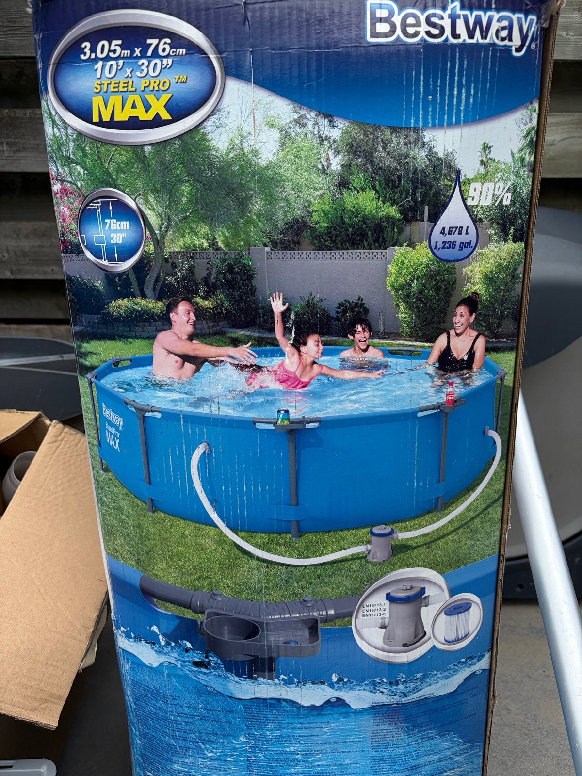 Bestway Steel Pro MAX Zwembad 3.05m x 76cm met toebehoren, Ophalen, Minder dan 80 cm, Rond, 300 cm of meer