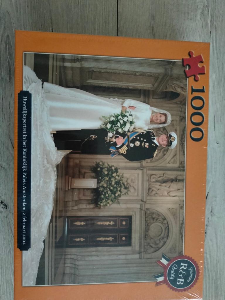 Huwelijkspuzzel Willem-Alexander & Máxima 1000 stukjes Nieuw, Ophalen of Verzenden