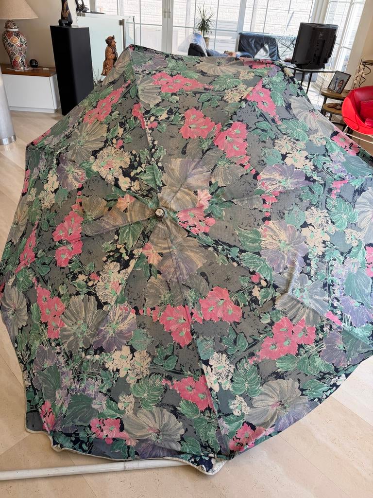 Vintage bloemenpatroon parasol/paraplu, Sieraden, Tassen en Uiterlijk, Paraplu's, Ophalen, Zo goed als nieuw, Overige kleuren