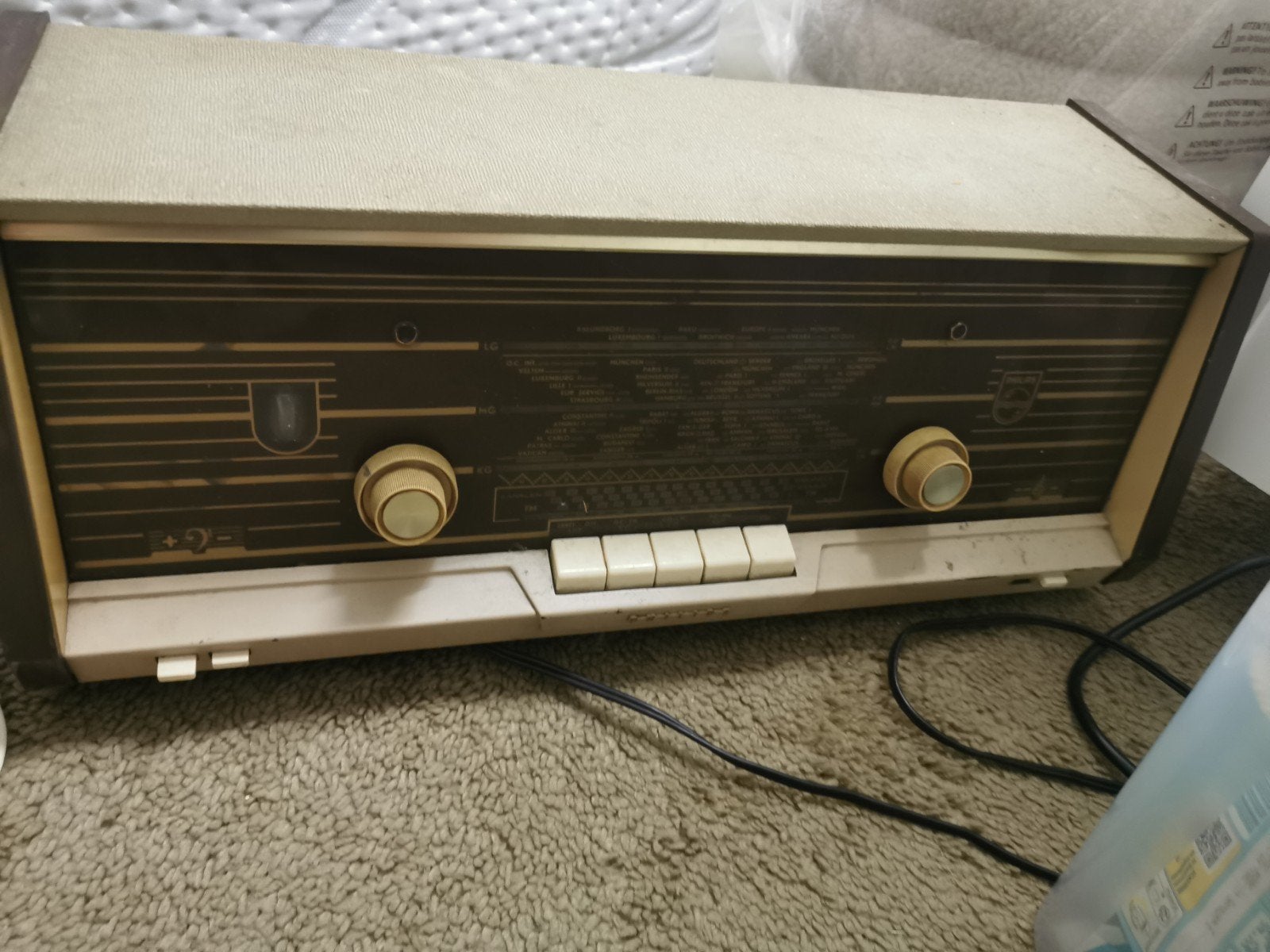 Vintage Philips buizenradio - Klassieke radio, Ophalen of Verzenden, Gebruikt, Radio