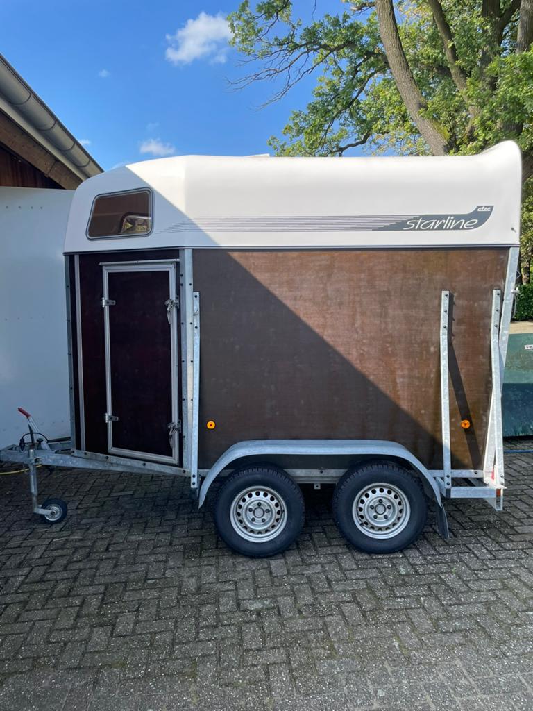 2 paards trailer atec, Ophalen, Gebruikt, Hout, 2-paards trailer