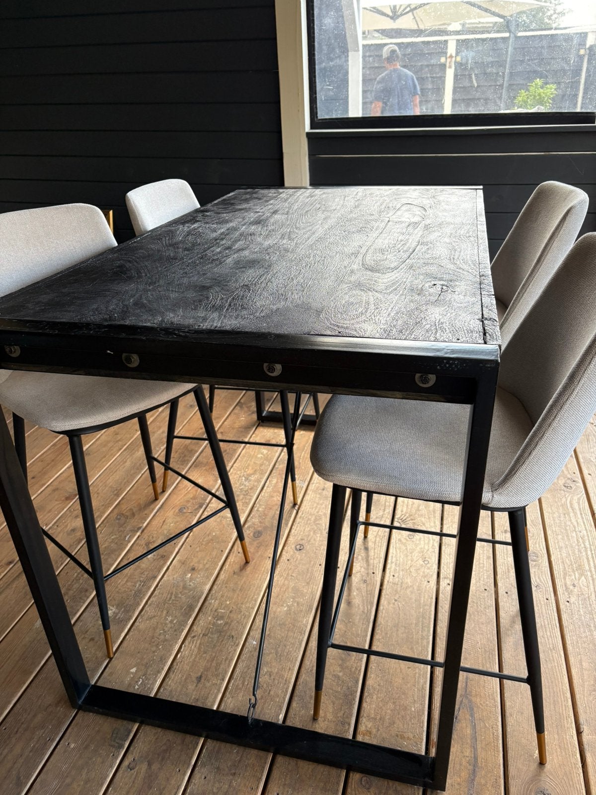 Set bartafel + 4 stoelen, Ophalen, Zo goed als nieuw