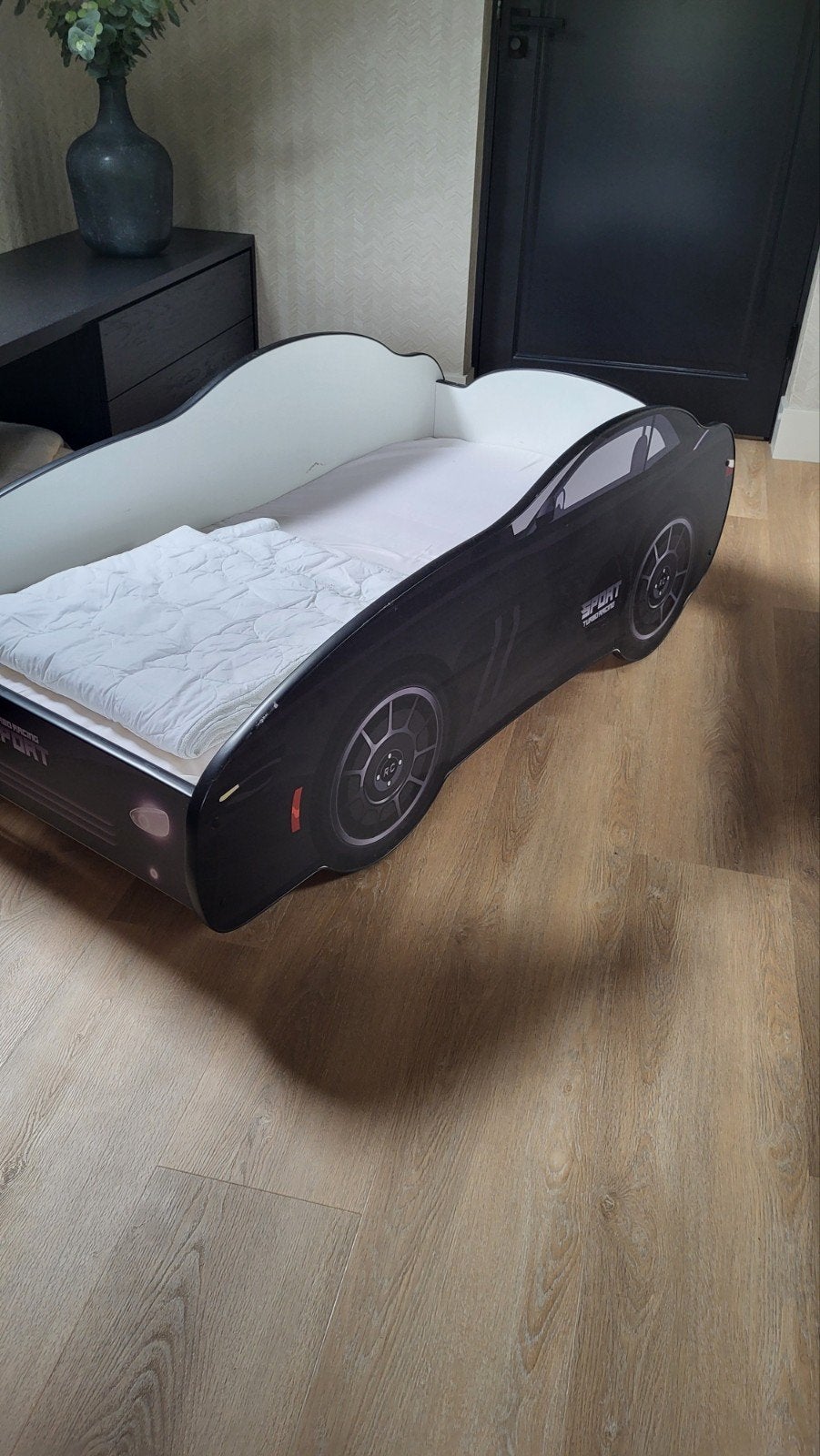 Peuterbed raceauto 70x140, Ophalen, 140 tot 160 cm, 70 tot 85 cm, Lattenbodem