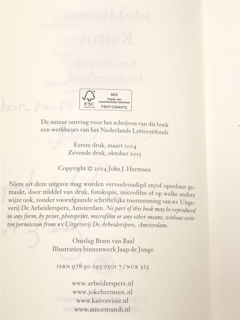 Kairos — Hermsen, Filosofie & Tijdsbeleving, Gesigneerd, Ophalen of Verzenden, Gelezen