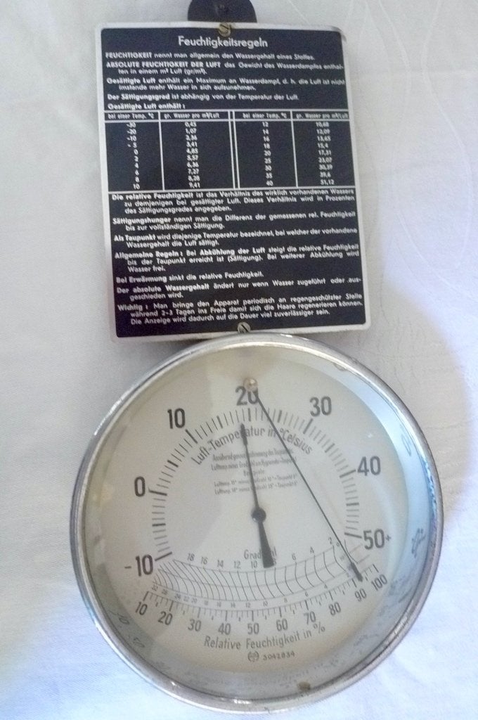 Zeldzame Lambrecht polymeter / thermo-hygrometer jaren '50, Ophalen of Verzenden