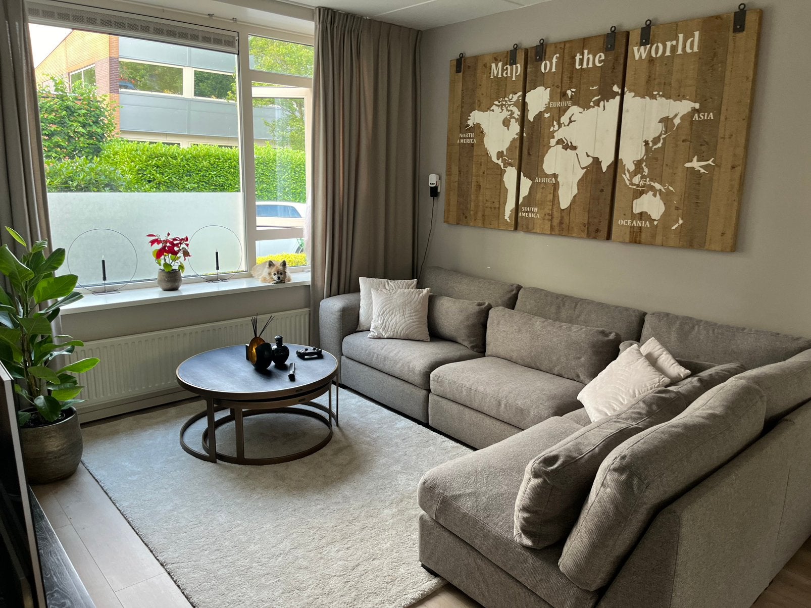 Houten wereldkaart - Map of the World, Huis en Inrichting, Ophalen, Zo goed als nieuw