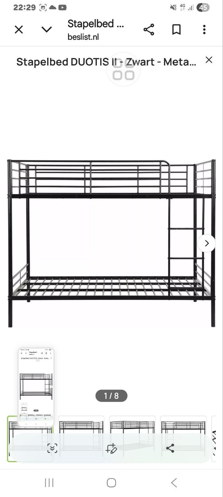 IKEA metalen stapelbed - stevig euimtebesparend, Huis en Inrichting, Slaapkamer | Stapelbedden en Hoogslapers, Ophalen, Gebruikt