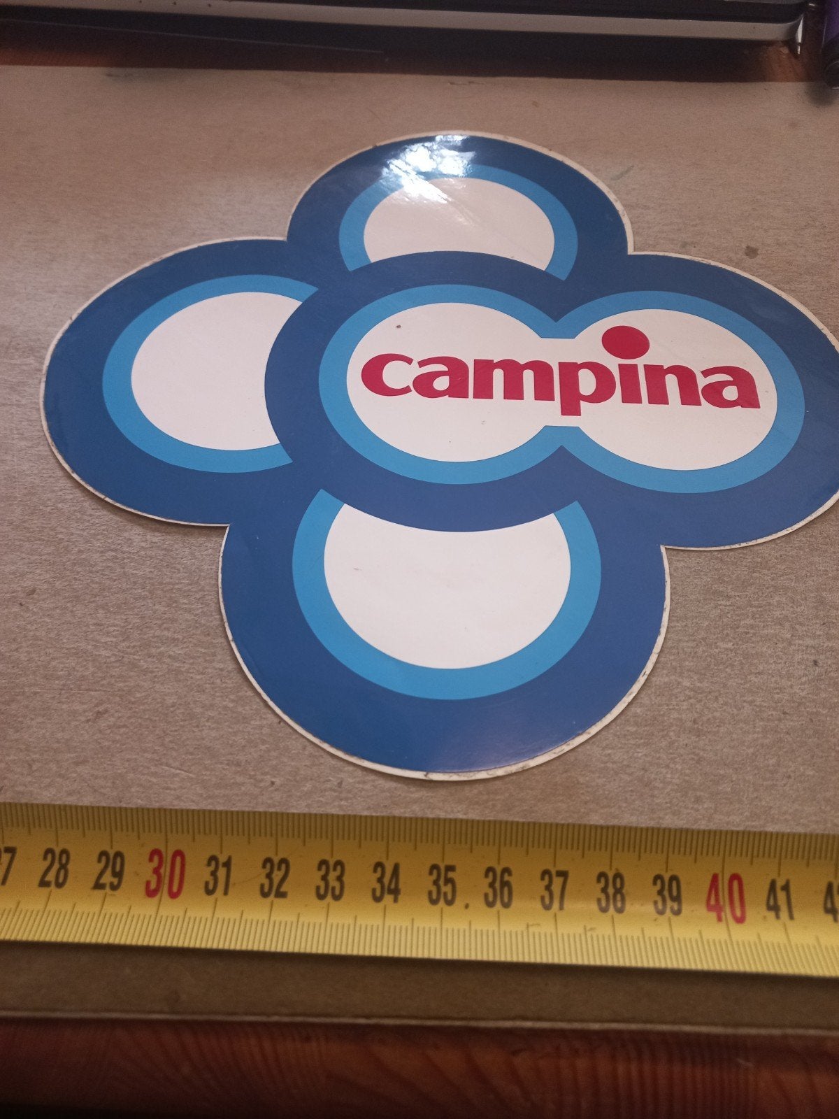 Vintage Campina reclame sticker/bord, Ophalen of Verzenden