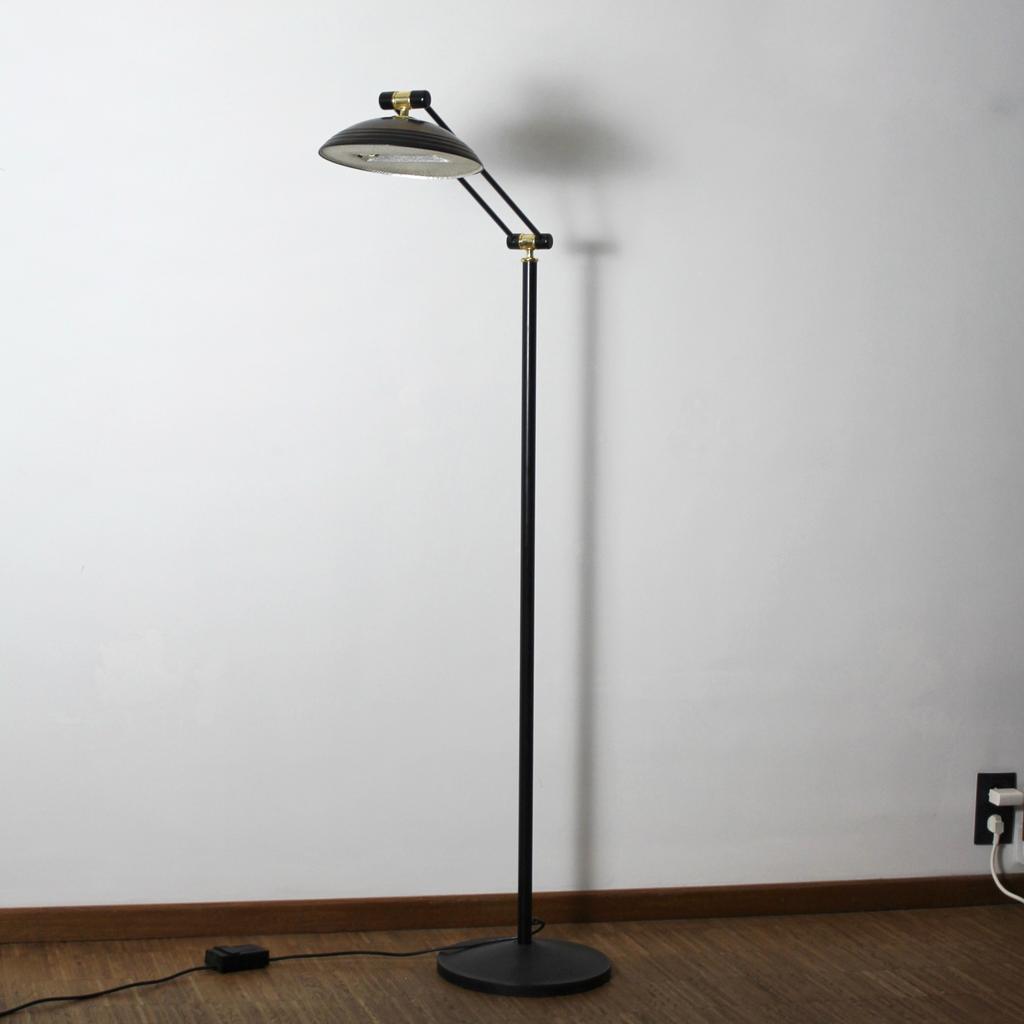 Vintage Italiaanse ‘80s Vloerlamp -Microdata Milano Krinthya, Ophalen of Verzenden, Zo goed als nieuw, Metaal, 150 tot 200 cm