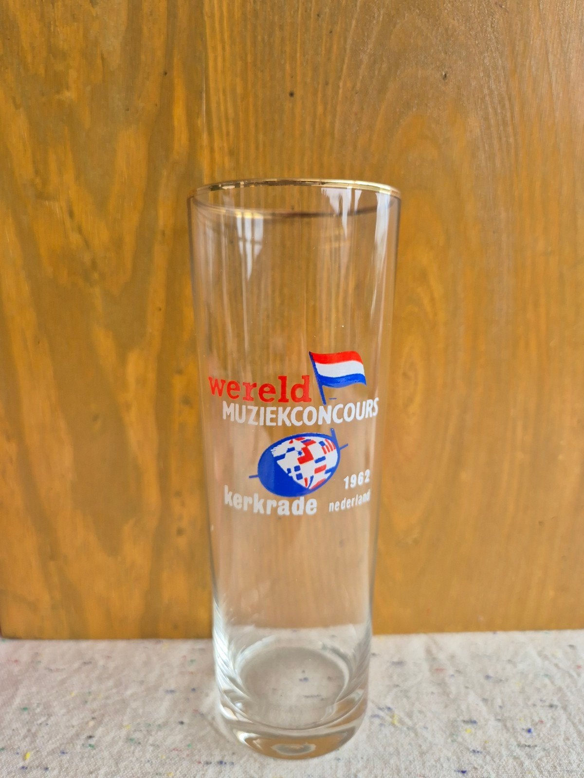 Glas WMC Wereld Muziek Concours Kerkrade 1962, Ophalen of Verzenden, Zo goed als nieuw, Glas of Glazen, Overige merken