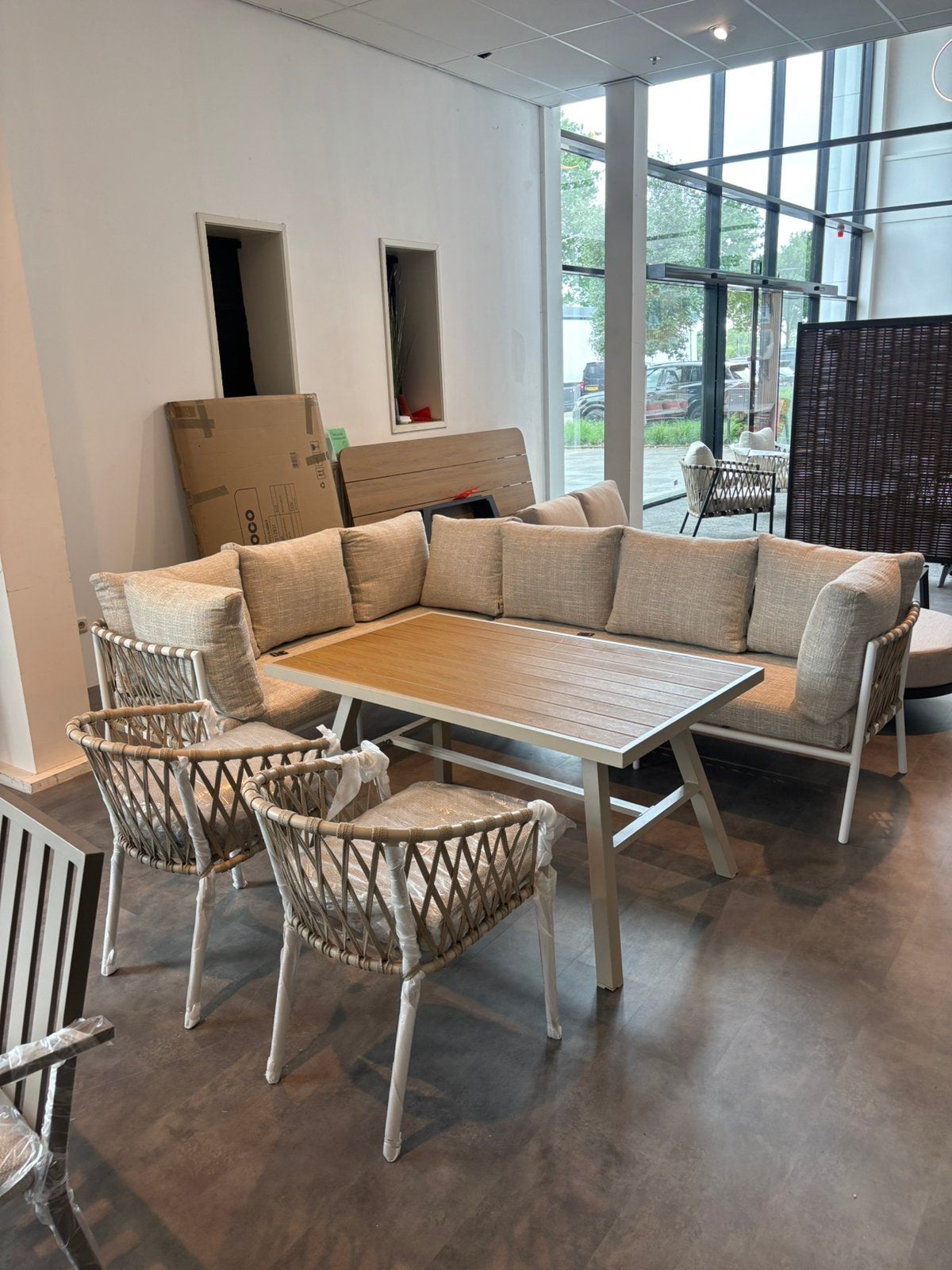 Luxe Aluminium Lounge Diningset - Modern & Comfortabel, Ophalen, Loungeset, Bank, 7 zitplaatsen