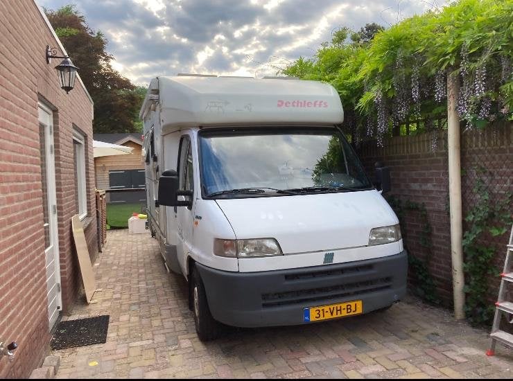 Fiat Ducato 1999 Dethleffs Half-integraal Camper met Vast Be, Caravans en Kamperen, Luifel, Ringverwarming, Fiat, Fiat