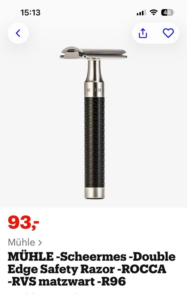 MÜHLE Scheermes R96 - Zo goed als nieuw, Ophalen of Verzenden, Zo goed als nieuw, Overige typen