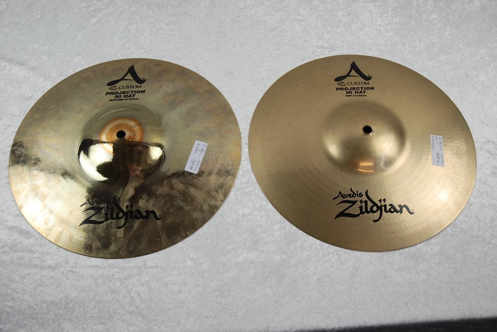 Zildjian A custom projection hihats 868/1179gr 13 inch, Gebruikt, ., Drums of Percussie, Ophalen of Verzenden