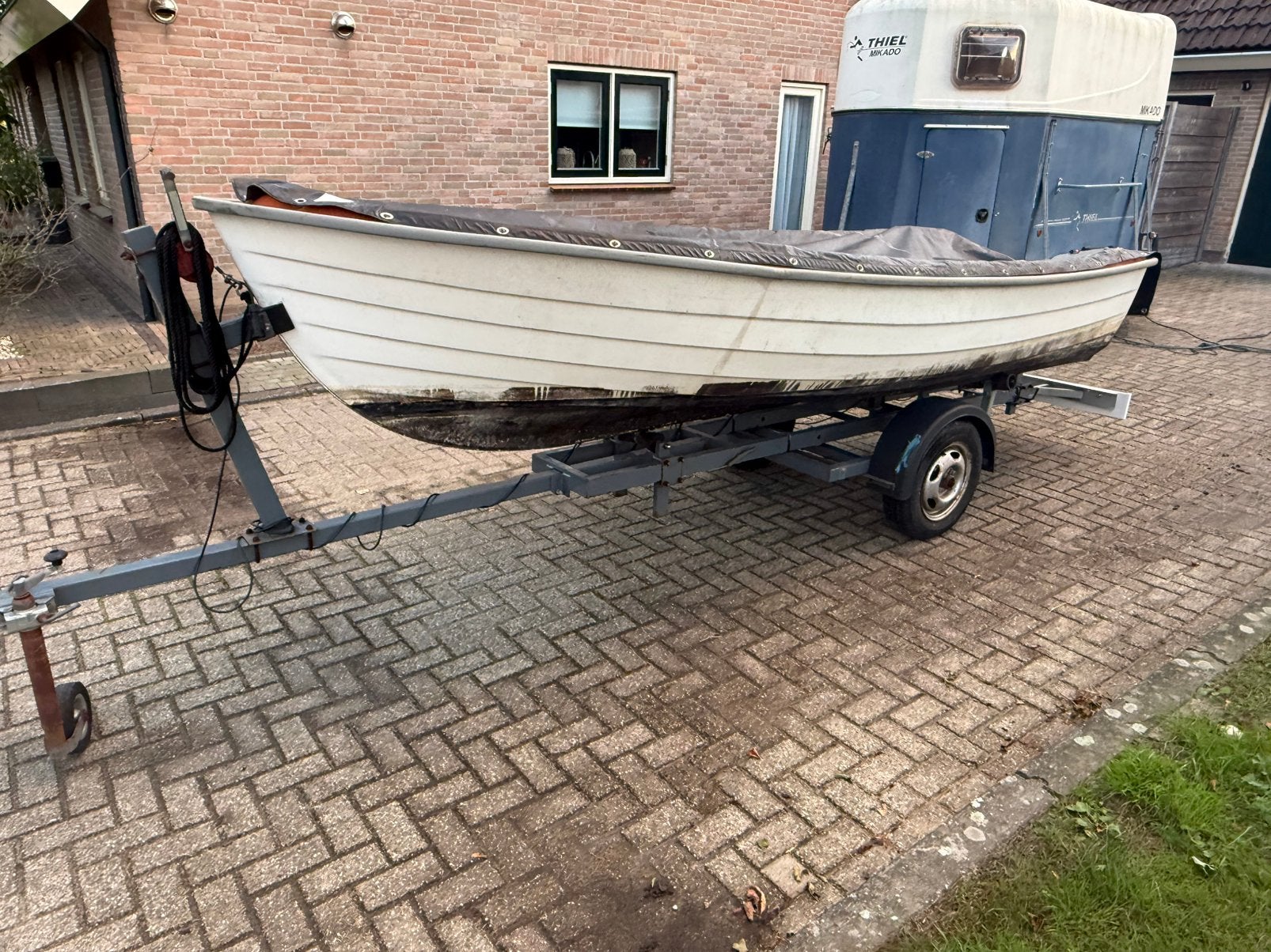 Noorse overnaadse tour/visboot 440 meter met boottrailer, Ophalen, 4 m, Gebruikt, Polyester