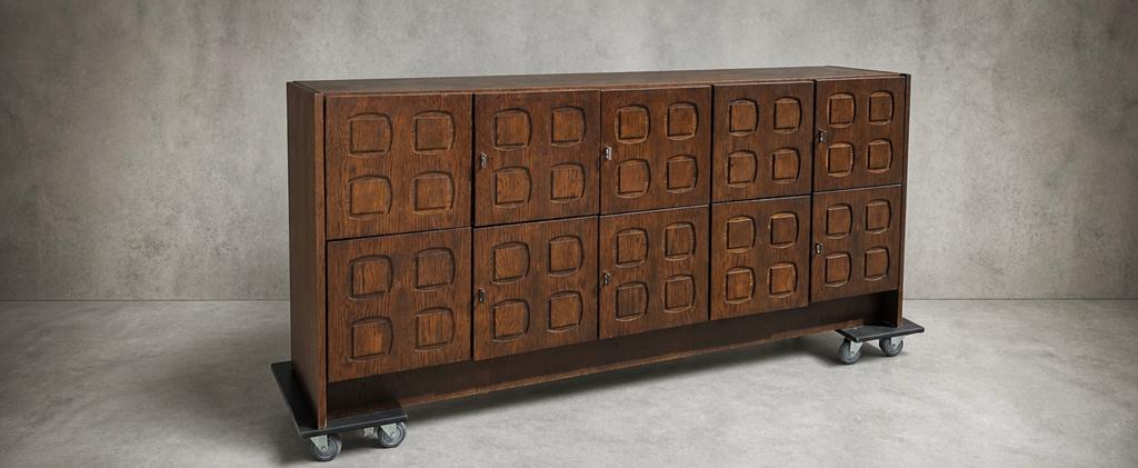 Vintage brutalist dressoir 1970s, Ophalen of Verzenden, Zo goed als nieuw, 25 tot 50 cm