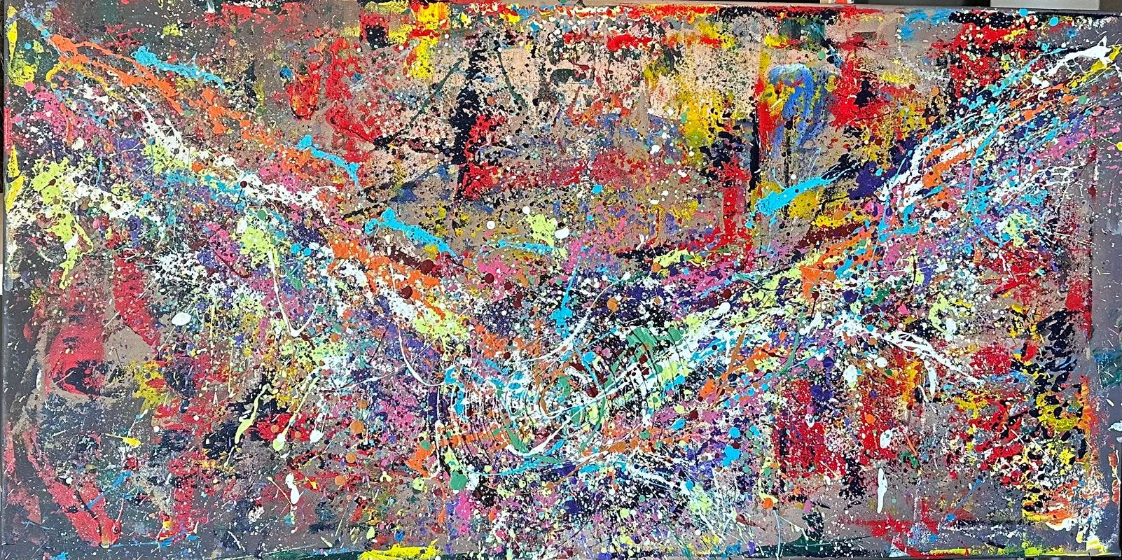 Valera- Kleurrijke abstract- Handgeschilderd- Uniek, Ophalen of Verzenden