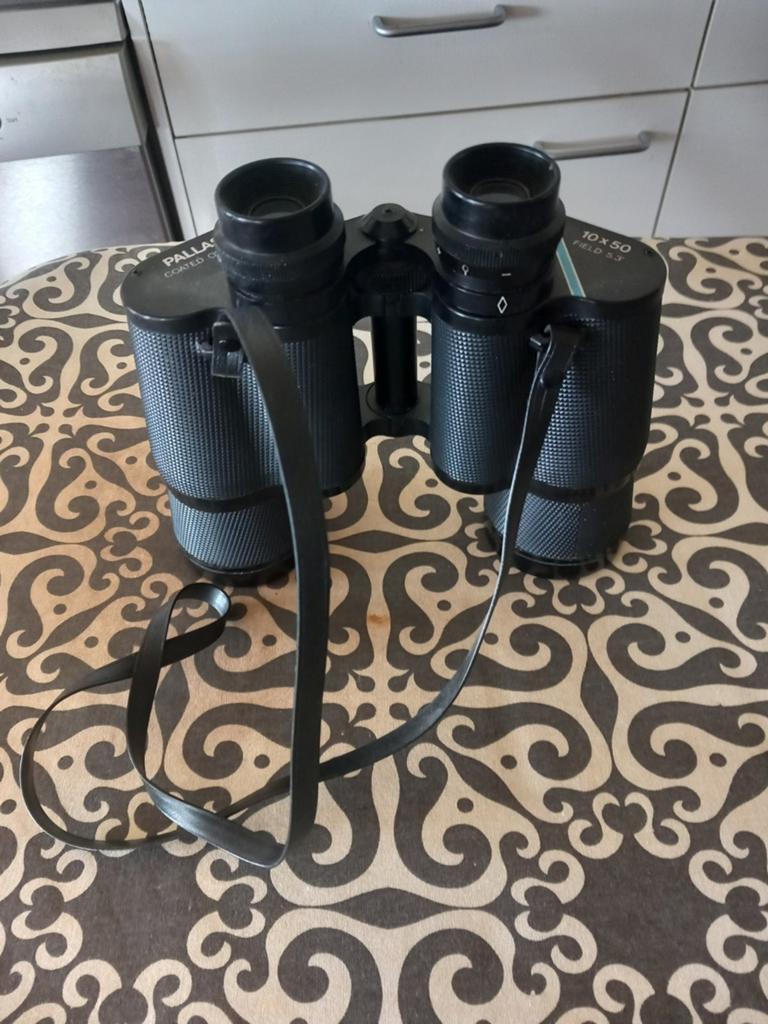 Pallas 10x50 Verrekijker met Tas - Gebruikt, Gebruikt, 8 tot 12x, Met hoes of tas, Porro (met knik)